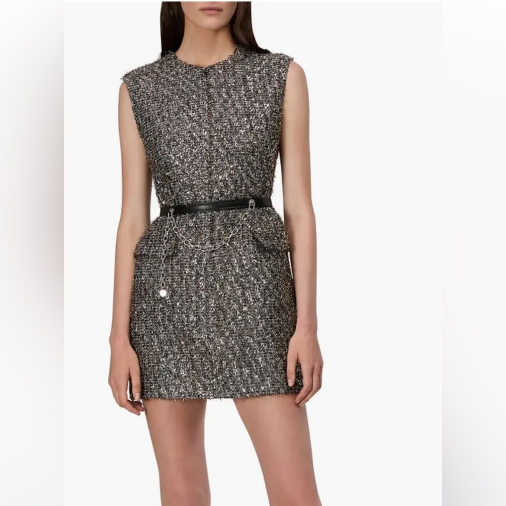 Rag and Bone Tina Linton Dress in Silver Matte